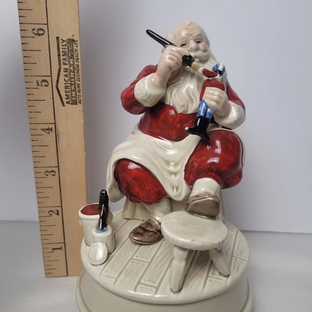 Vintage Otagiri Porcelain Musical Santa Figurine Here Comes Santa Hand Painted